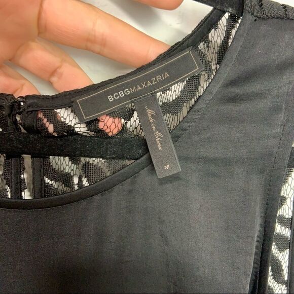 BCBGMaxAzria Black Liam Jumpsuit, Open Lace Back, Drawstring Waist Size M J14 - Picture 8 of 10